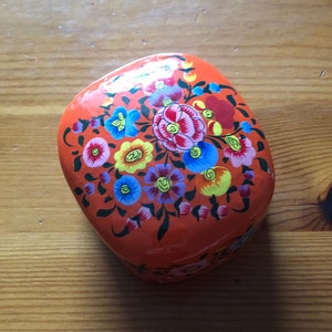 Vintage Papier Mâché Jewelry Box, Victorian Floral Decoration 04230350