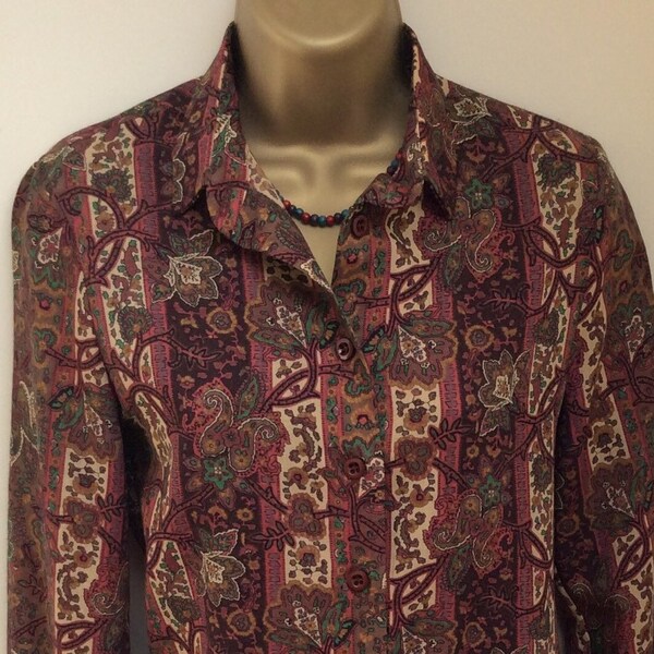 Vintage Liberty blouse shirt size 8 (US) size 12 (UK) Marion Donaldson Glasgow Liberty print