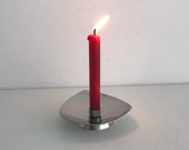 Vintage candle holder, Arne Jacobsen style, taper candle stick holder, mid century Danish stainless steel, 03210100