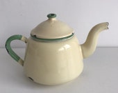 Vintage enamel teapot, Kockums Sweden tea pot, stove top tea kettle, 07210500