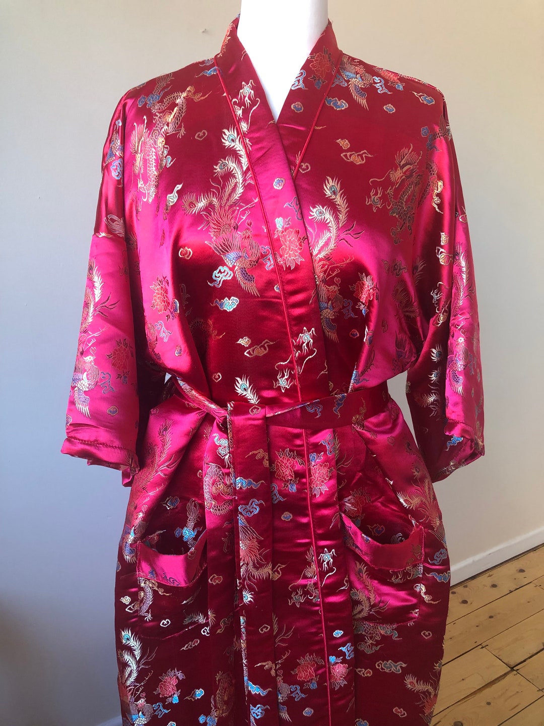 Vintage Silk Kimono Unisex Silk Robe Pure Silk Kimono Etsy UK