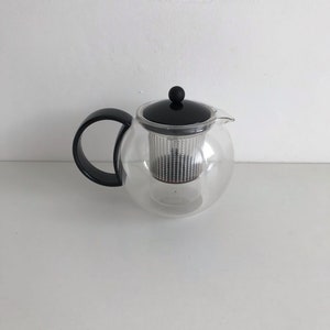 Vintage Bodum teapot, glass tea pot, glass teapot, 1 litre capacity teapot, 1990s kitchenalia, 04220250
