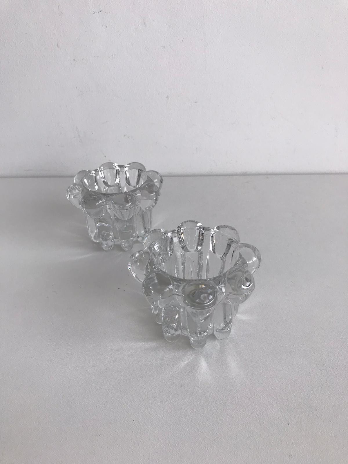 Vintage tea light holders glass tea light holder chunky Etsy