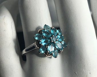 Vintage silver ring, gemstone ring, sterling silver rings, silver dress rings, new old stock, gift for her 06201000