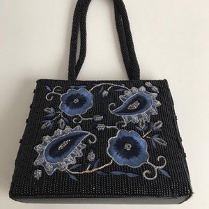 Vintage Abendtasche, formelle Abendtasche, Abschlussballtasche, bestickte Hochzeitstasche, 1970er 1980er Jahre, 10200200