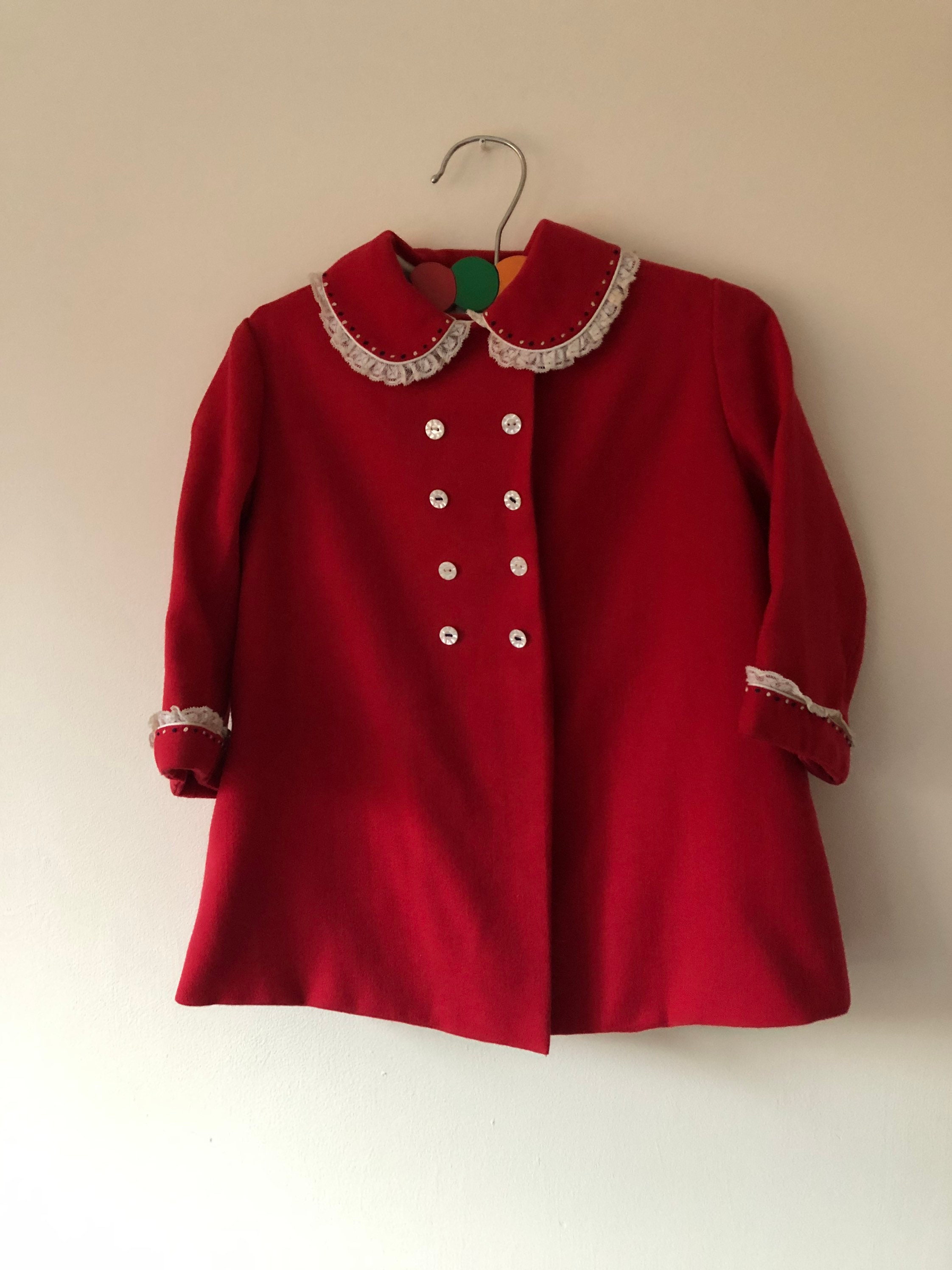 Vintage childs coat red Christmas coat Rob Roy coat age 2 Etsy