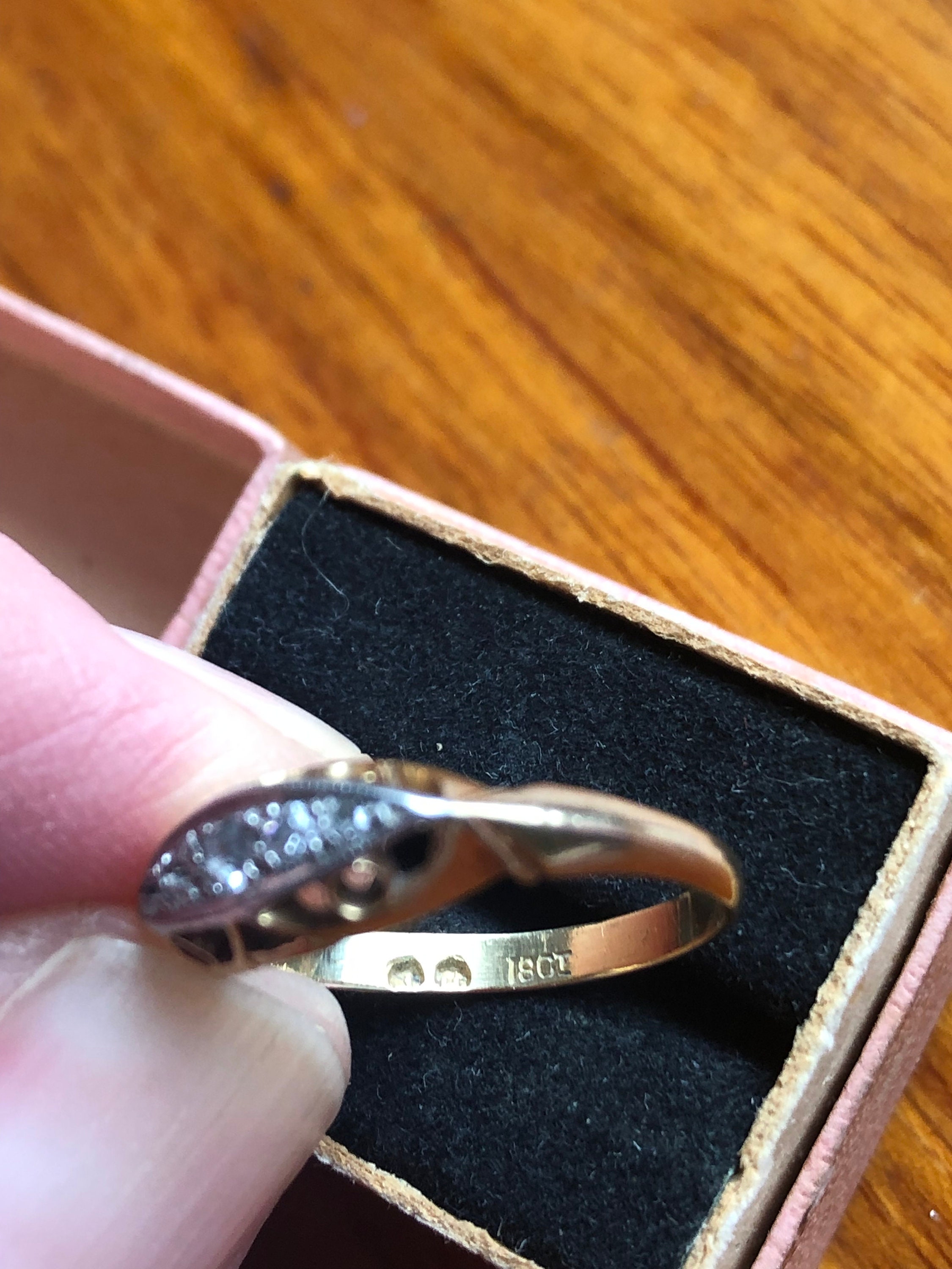 Diamond shaped stamp inside ring best sale