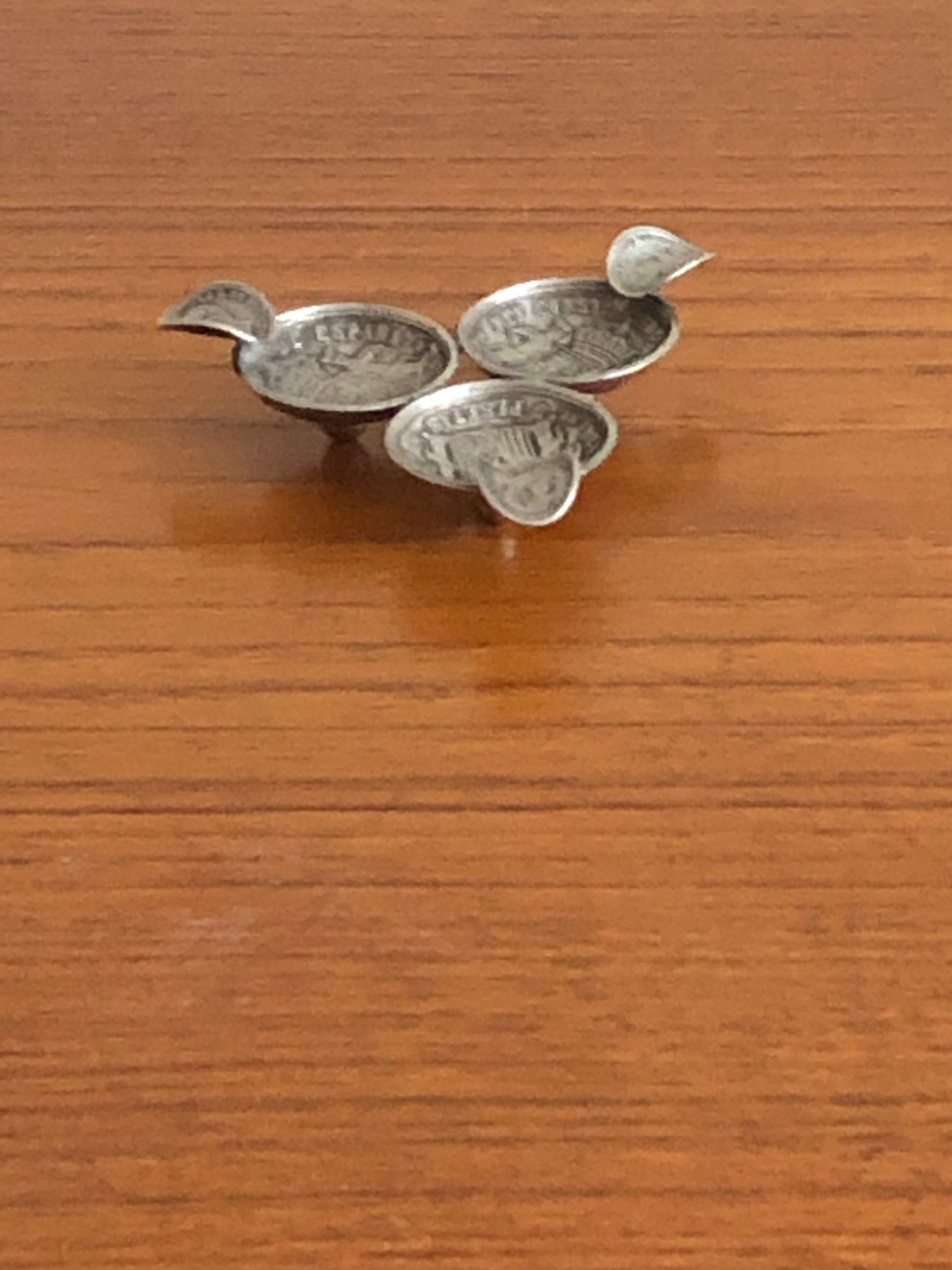 Vintage silver coin ashtray Spanish coin souvenir pocket ash Etsy