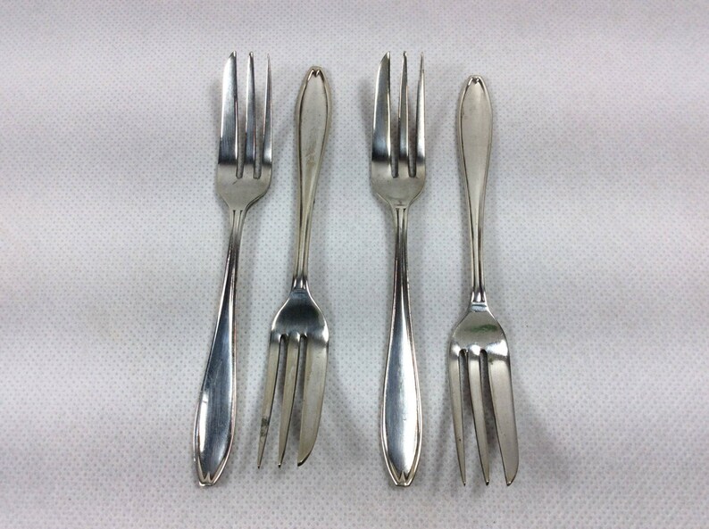 Vintage Pastry Forks Pie Forks Cake Forks Art Deco Cocktail Etsy