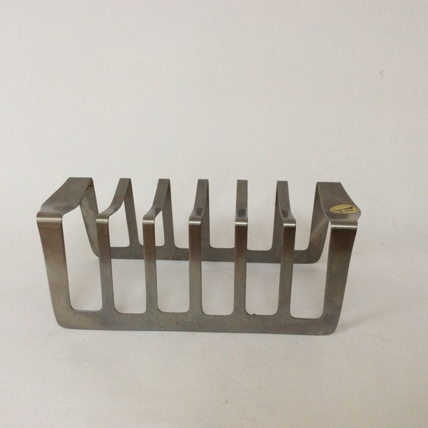 Stainless steel toast rack letter rack mid century 1960s Viners vintage superb quality boxed