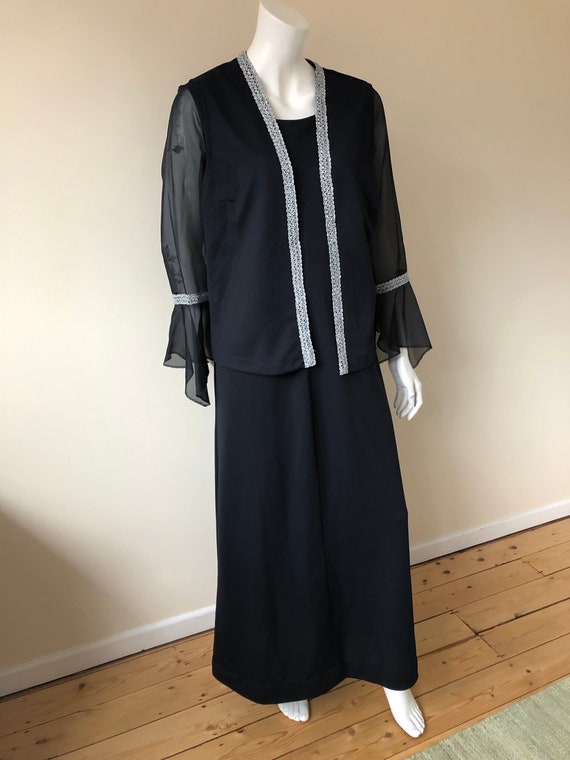 Vintage Evening Dress, Silver and Black Sheer Fabric, Costume Party, Plus Size Evening Gown, 10210100 - Etsy Vintage Evening Dress, Silver and Black Sheer Fabric, Costume Party, Plus Size Evening Gown, 10210100 - Etsy