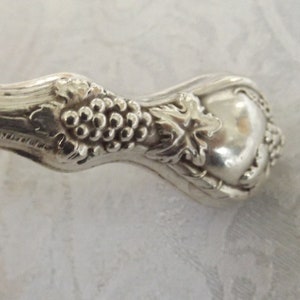 Vintage STERLING collectible  Bottle Opener . Gift idea.  5 &quot;L Grape and grape leaves design