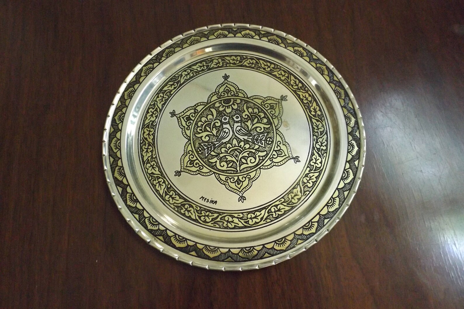 Brass plated copper Jewish Israeli wall plate by MESIKA Etsy