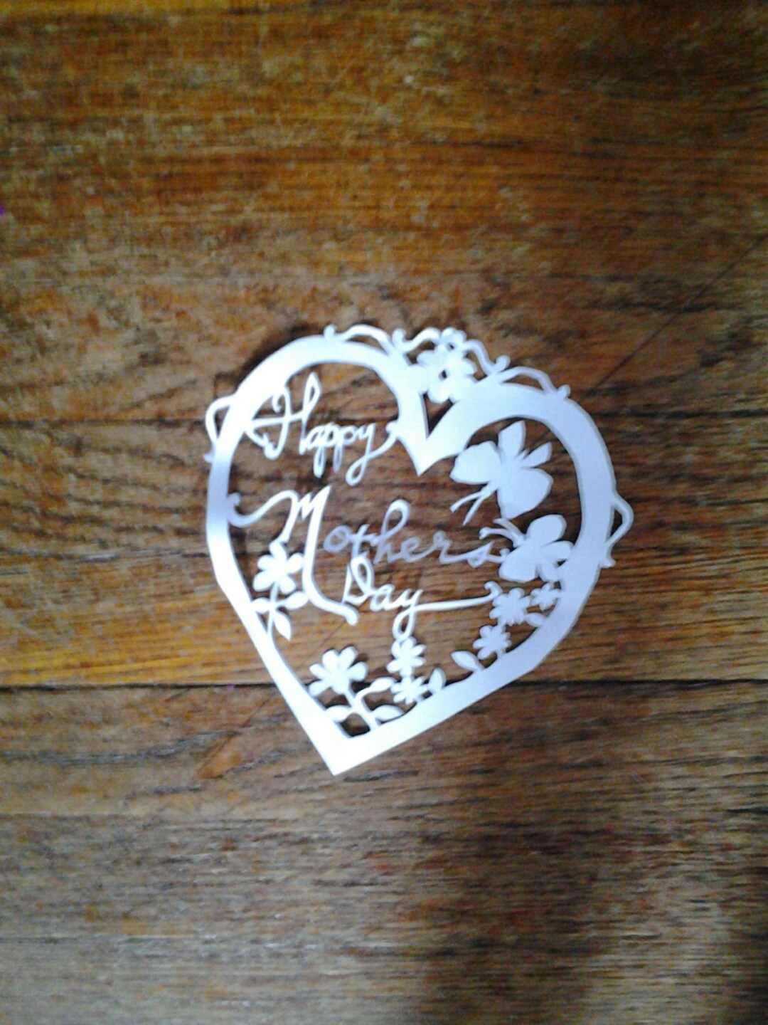 Cut Paper Design Heart Shape With "happy Mother's Day" - Etsy