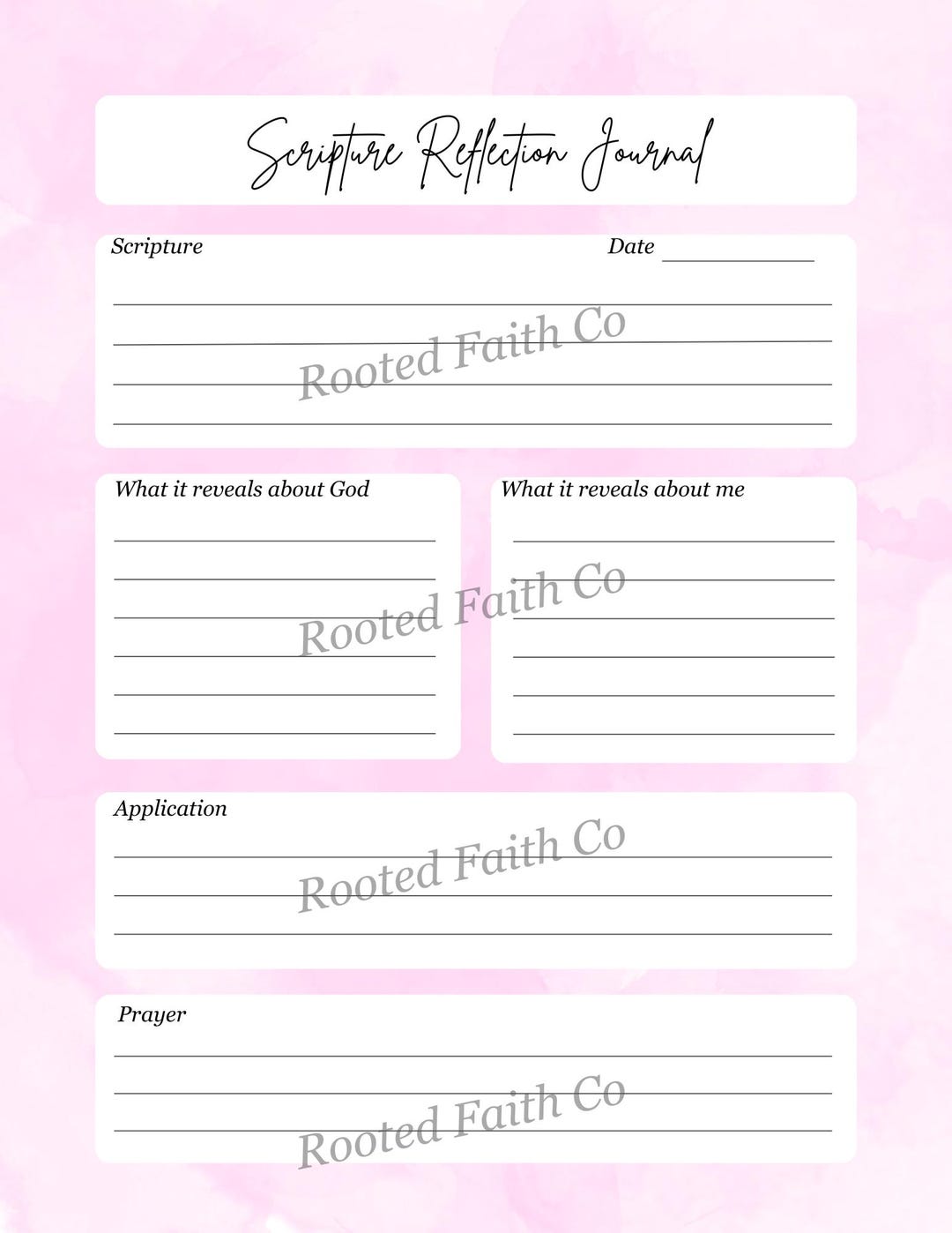 Scripture Reflection Journal Printable | Christian Bible Study ...