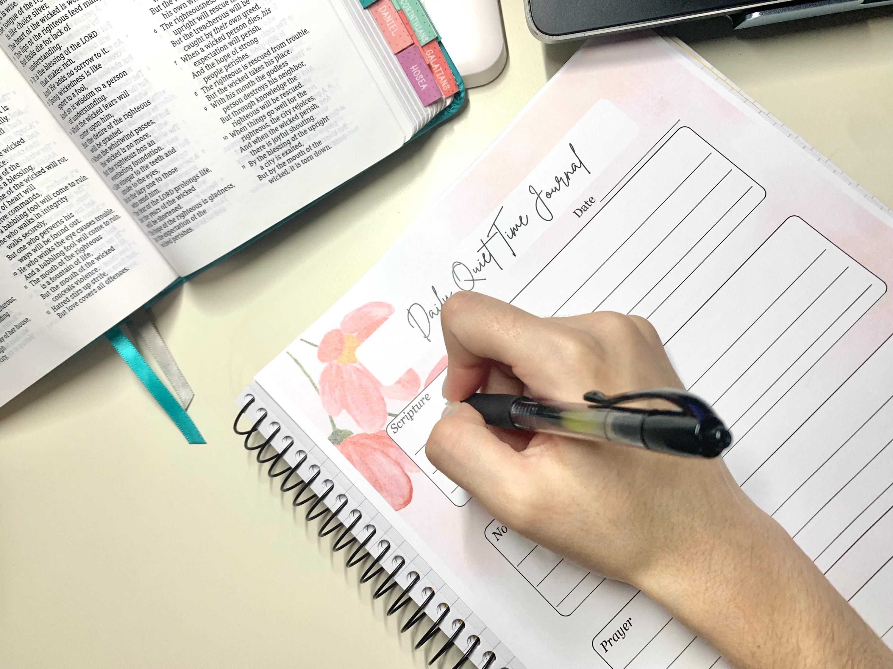 Daily Quiet Time Journal Printable | Christian Devotional Worksheet ...
