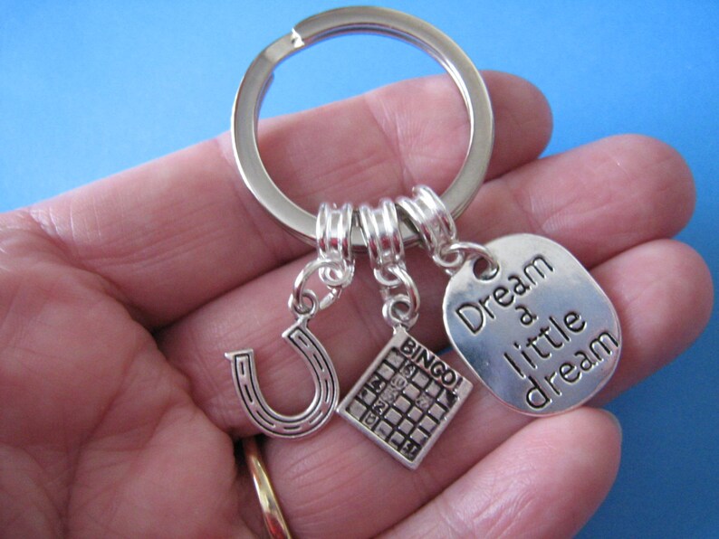 Bingo Keyring Good Luck Horseshoe Bingo Card Charm Etsy