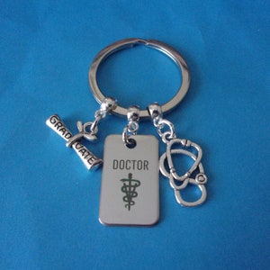 Vet Graduation Keyring: Stethoscope & Diploma Charms, Veterinary Gift
