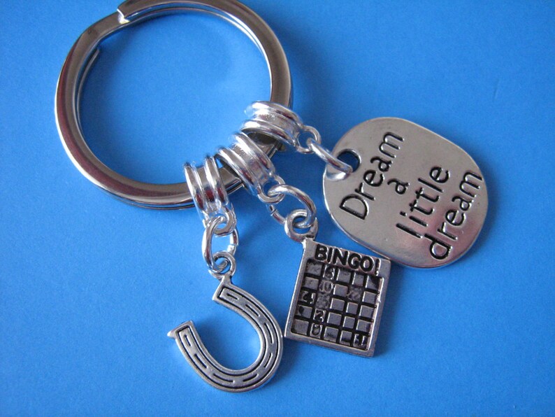 Bingo Keyring Good Luck Horseshoe Bingo Card Charm Etsy