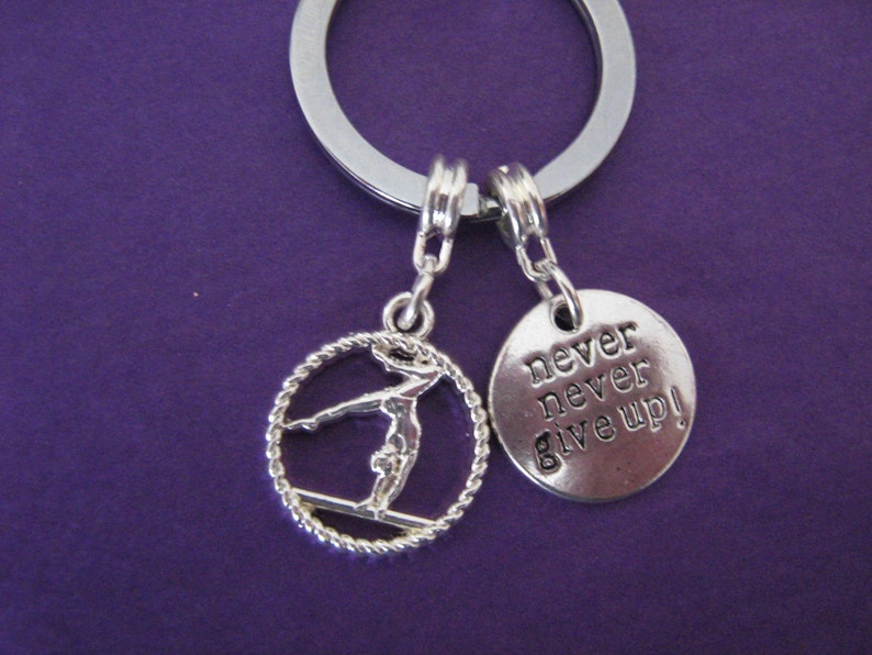 Gymnastics Keyring Gift for a Gymnast on Beam Charm Etsy.de