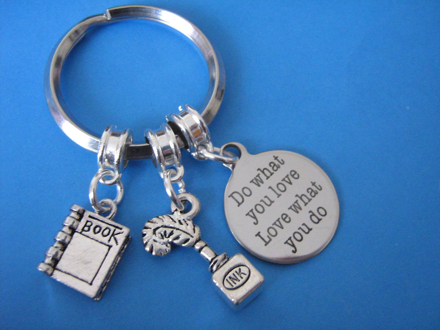 Book Keyring Author Keychain Gift for a Writer Writing Novel Etsy