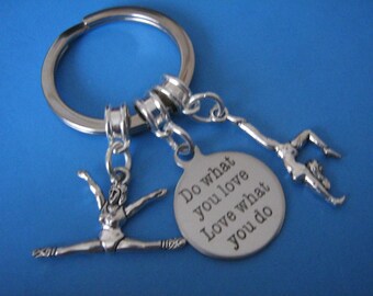 Gymnast Keyring, Keepsake Gift for a Gymnast with Inspirational Charm