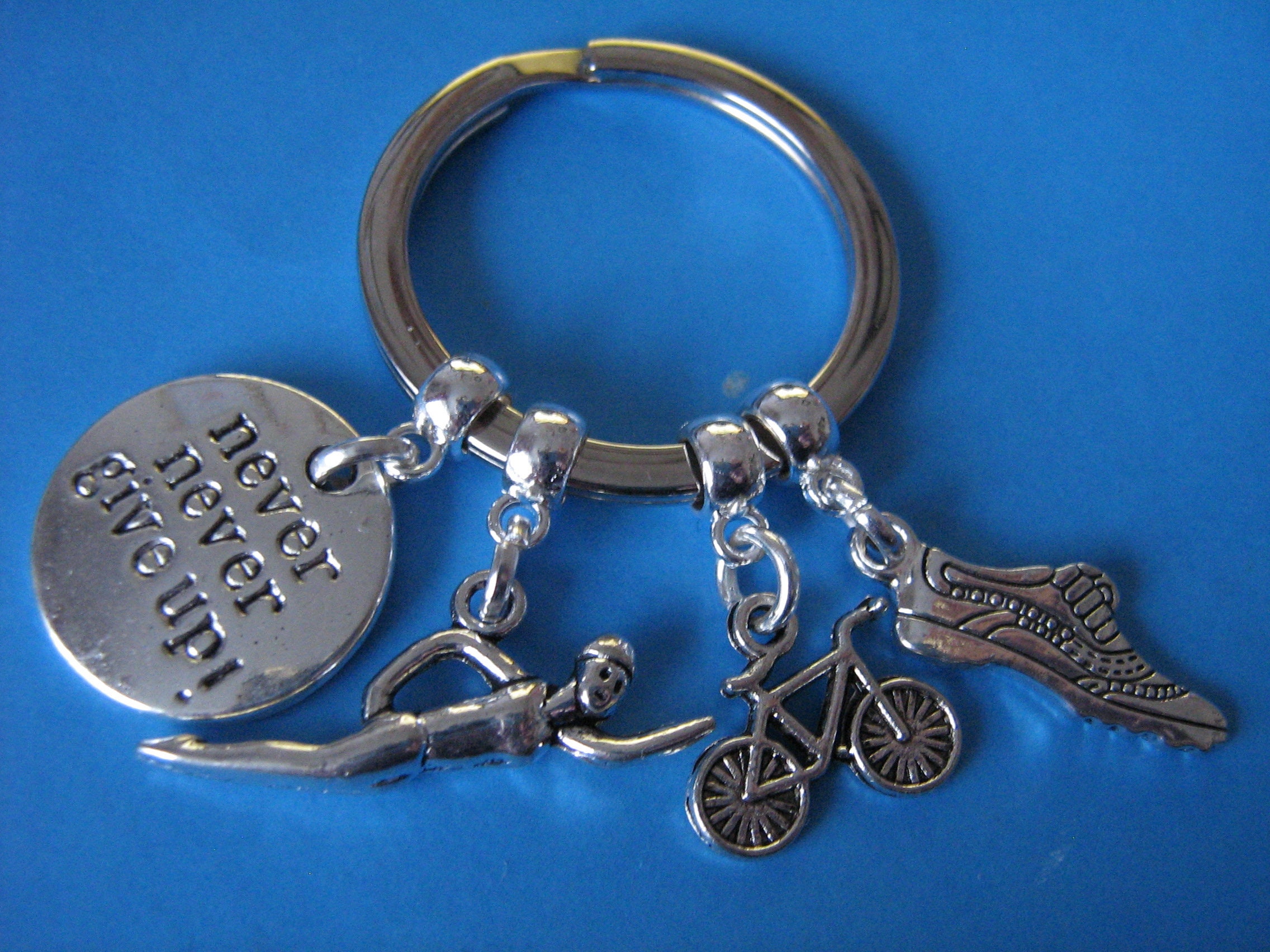 Triathlon Keyring Triathlete Keychain Swim Cycle Run Iron Man Etsy UK