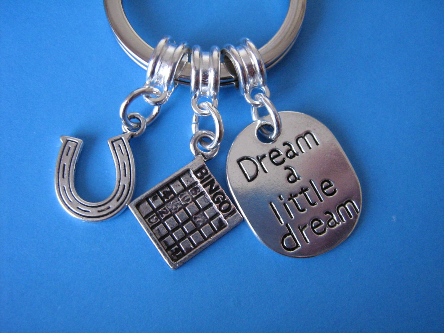 Bingo Keyring Good Luck Horseshoe Bingo Card Charm Etsy