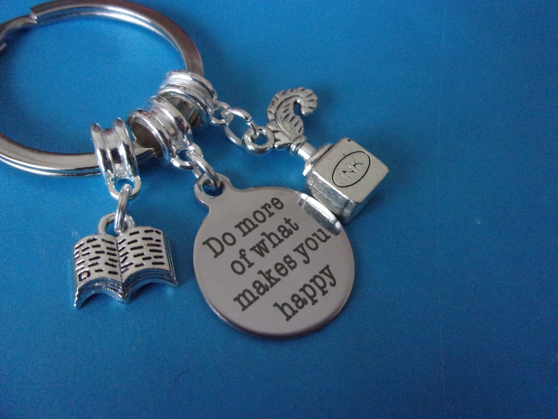 Book Keyring Author Keychain Gift for a Writer Writing Novel Etsy