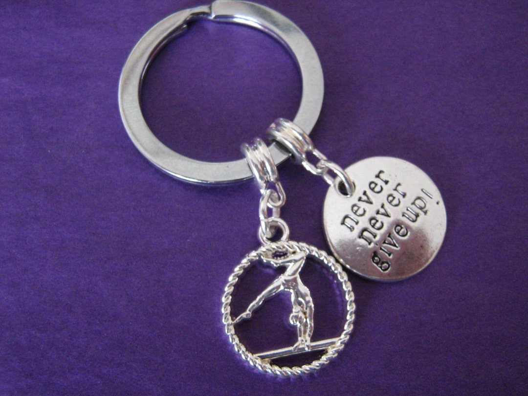 Gymnastics Keyring Gift for a Gymnast on Beam Charm Inspirational