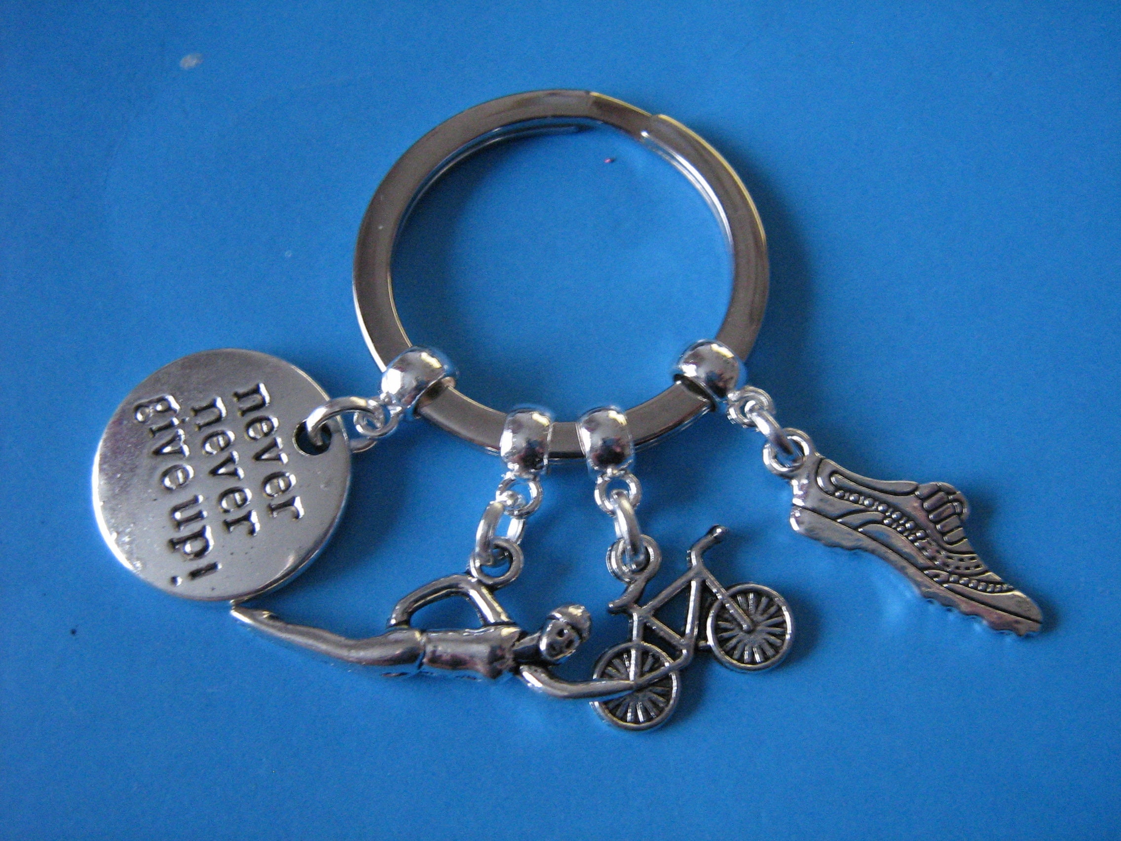 Triathlon Keyring Triathlete Keychain Swim Cycle Run Iron Man Etsy UK