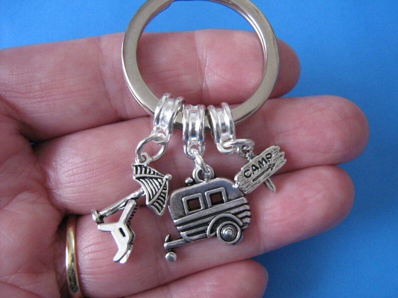 Caravan Keyring Camper Keychain Motorhome Camper Van Deckchair Etsy UK