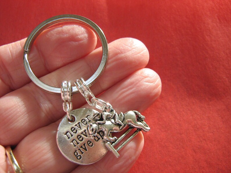 Equestrian Keyring Horse Keychain Inspirational Show Jumping Etsy
