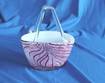 Vintage Art Glass Handbag Laguna Handmade Italian Decorative Ornament/Vase Home Decor
