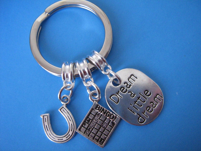 Bingo Keyring Good Luck Horseshoe Bingo Card Charm Etsy
