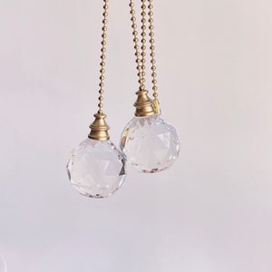 Set of Two 8 Kinds Colors Acrylic Crystal Ball Ceiling Lighting Fan Pull - Bead Chain Pull