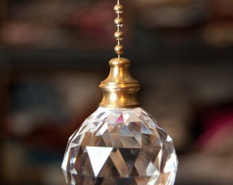 Lamp Pull Set of Two House Warming Gift Chain Pull Light Pull Home Decor Crystal Ceiling Fan Pulls 30mm and 20mm Pink Crystal Balls
