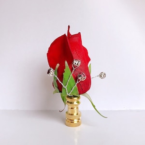 One of French chic Rose Lamp Shade Finial Fit Standard Harp Thread Lamp Top