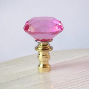 Set mit 2 schillernden Glas-Lampenschirm-Endknöpfen - Schirm-Topper - 6,5 cm hoch - passend für Standard-Harfengewinde