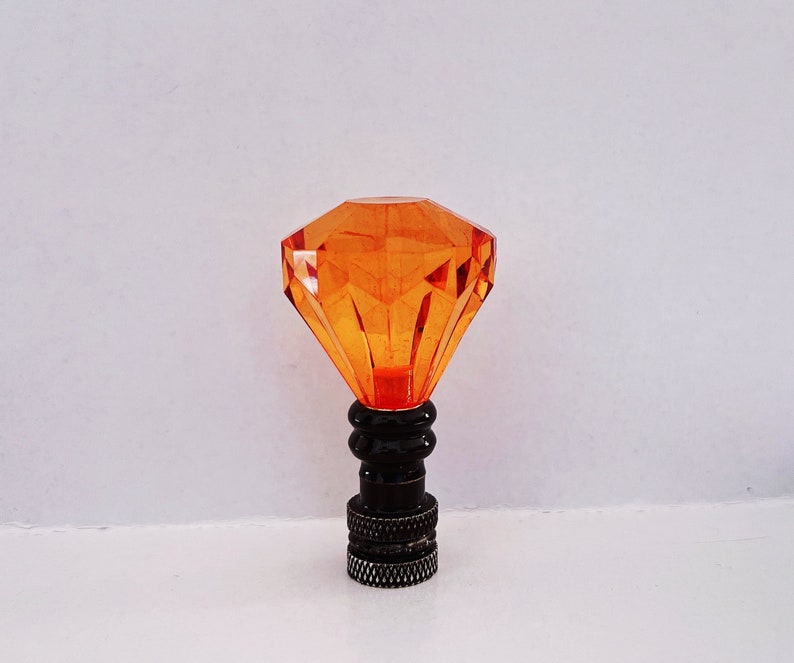 Set of 2 Acrylic Diamond Lamp Shade Finials Harp Toppers Etsy