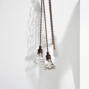 Set van 2 prachtige glazen kristallen diamant plafondverlichting trekventilator - kraalketting verlichting trekventilator