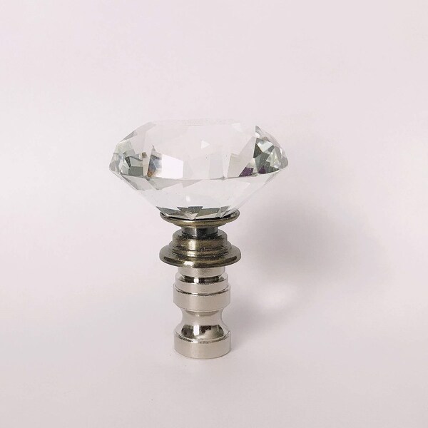 Set von 2 Glas Kristall Diamant Lampenschirm Finial - Lamp Shade Toppers - 2-1 / 8 "Tall