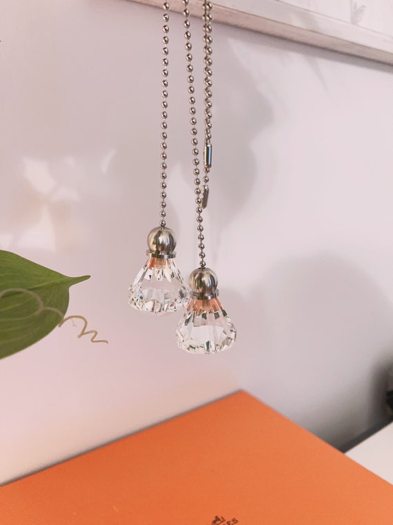 Set of 2 Acrylic Crystal Diamond Ceiling Lighting Fan Pull Chain - Ceiling Fan Pull Chains