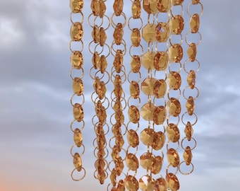 Licht amber - glaskristal 14 mm kristallen achthoekige kralenketting voor woondecoratieaccessoires