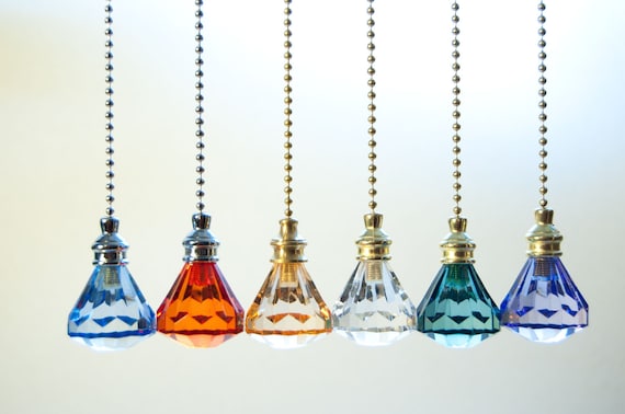 One Of Acrylic Crystal Diamond Ceiling Lighting Fan Pull Chain Ceiling Fan Pull Chains