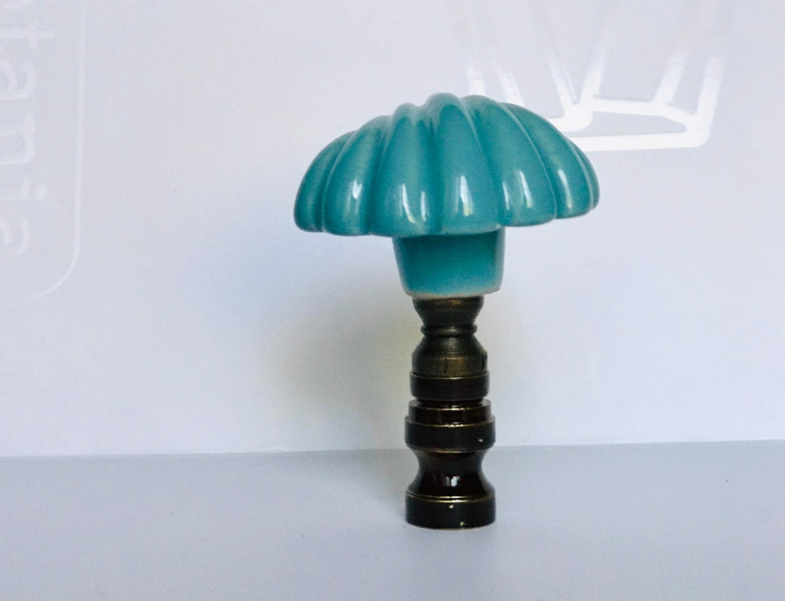 One of Porcelain Lamp Shade Finial Shade Topper Etsy