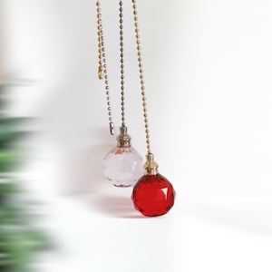 Rood - set van 2 acryl kristallen bol plafondverlichting ventilator trek - kraalketting verlichting ventilator trekkracht