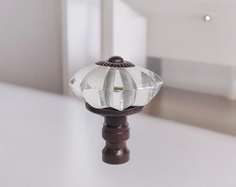Glass Lamp Shade Finials, Harp Topper, Set of 2