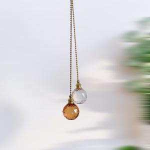 Amber - set van 2 acryl kristallen bol plafondverlichting ventilator trek - kraalketting verlichting ventilator trekkracht