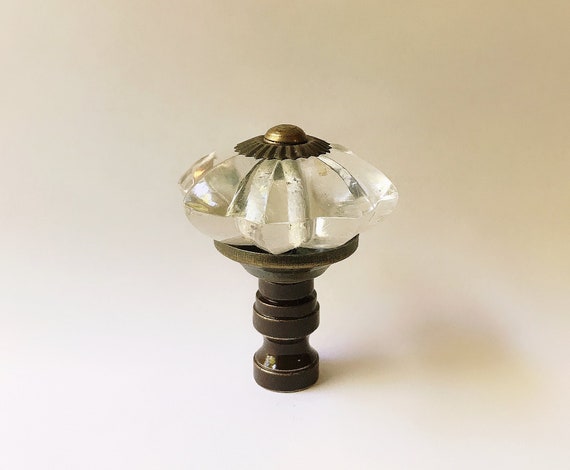 Set of 2 Dazzling Glass Lamp Shade Finial - Shade Topper - 2.25" Tall - Fit Standard Harp Threads